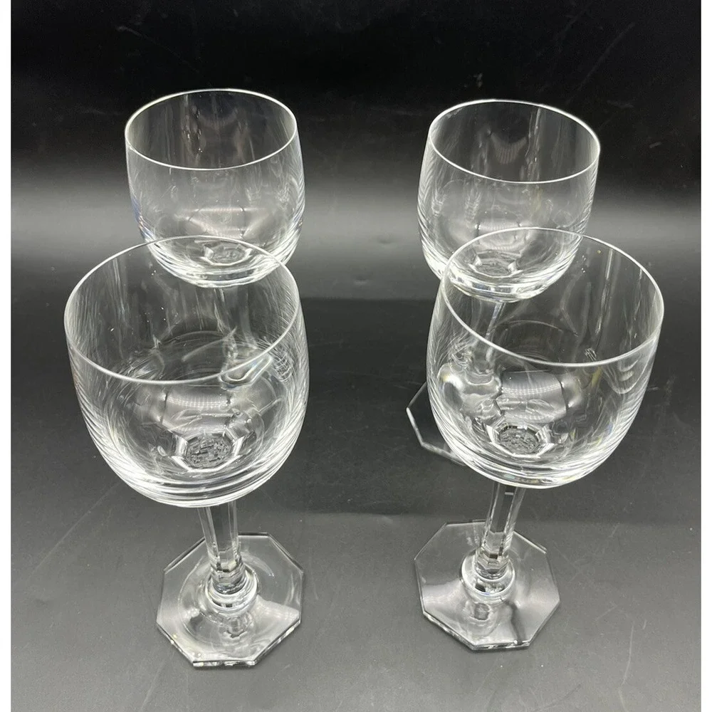 Vintage Kosta Boda Hock Crystal Wine Glass Set of 4 Signed